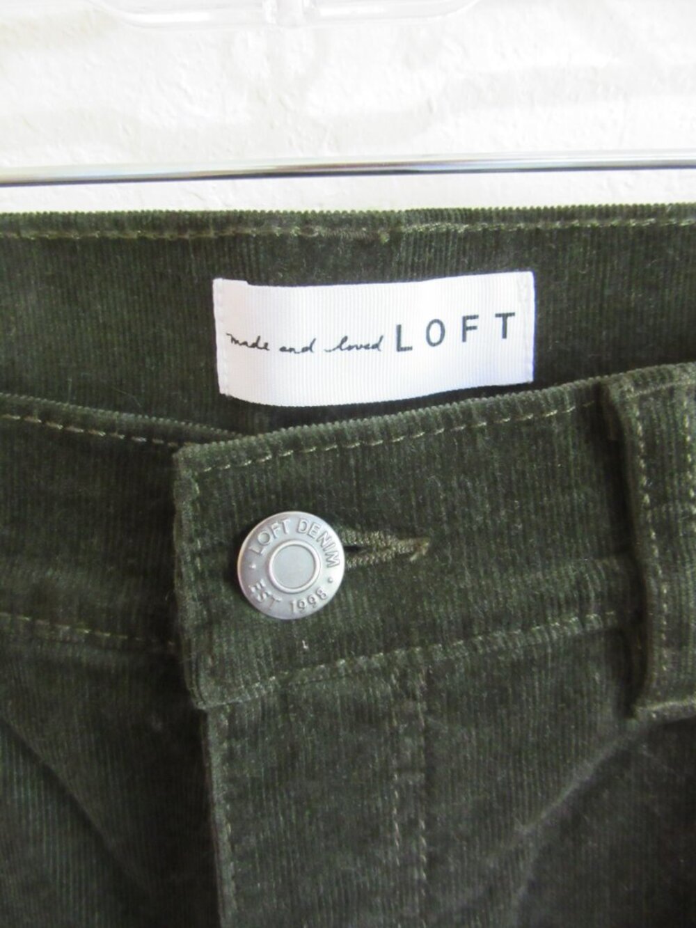 made and loved LOFT Dark Green 6 Corduroy Skinny Pants - Picture 2 of 3